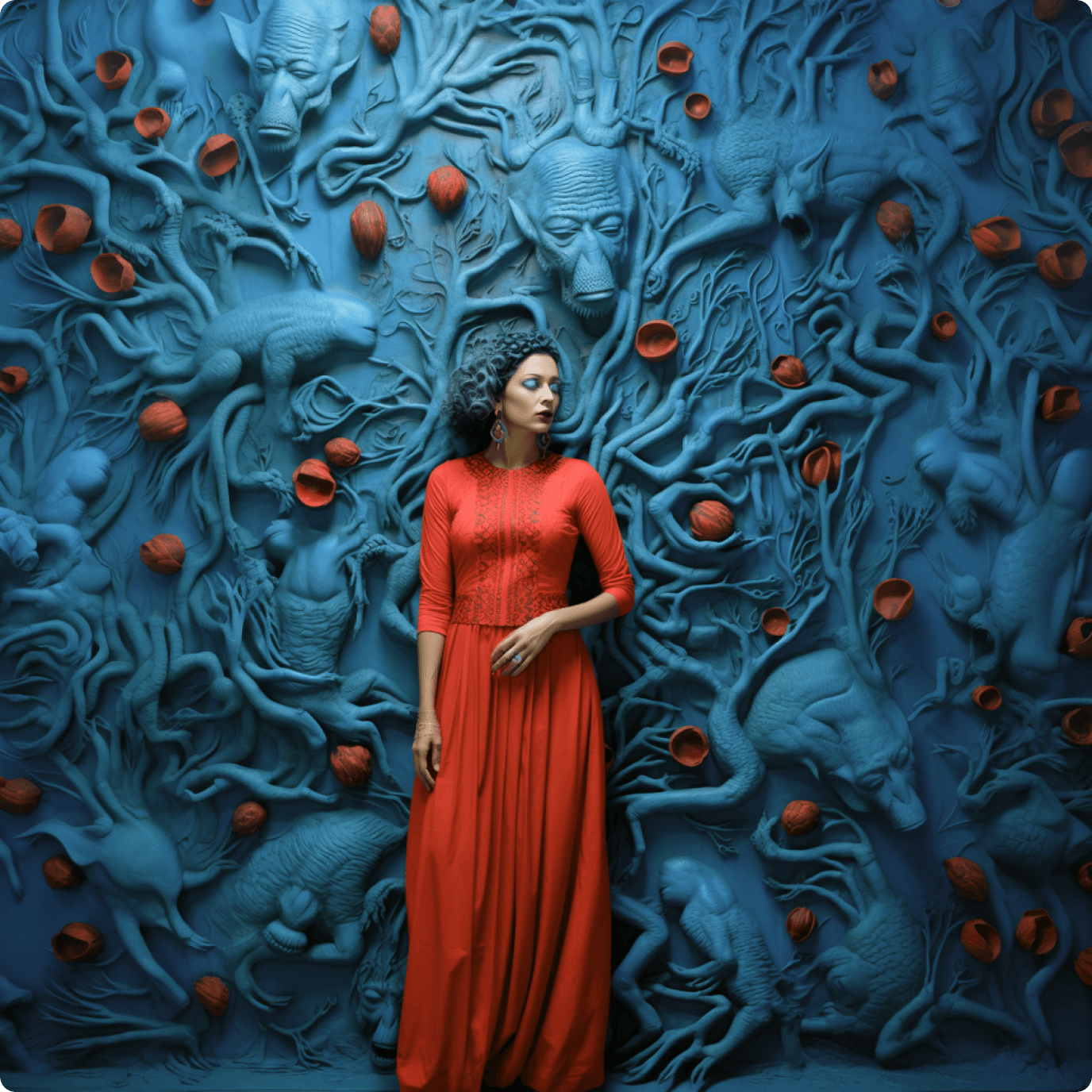 Murals in Blue, Bild 01, Midjourney Exploration, Dirk Habenschaden