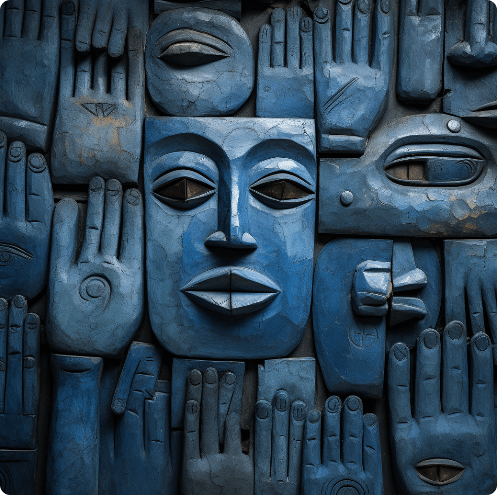 Murals in Blue, Bild 03, Midjourney Exploration, Dirk Habenschaden
