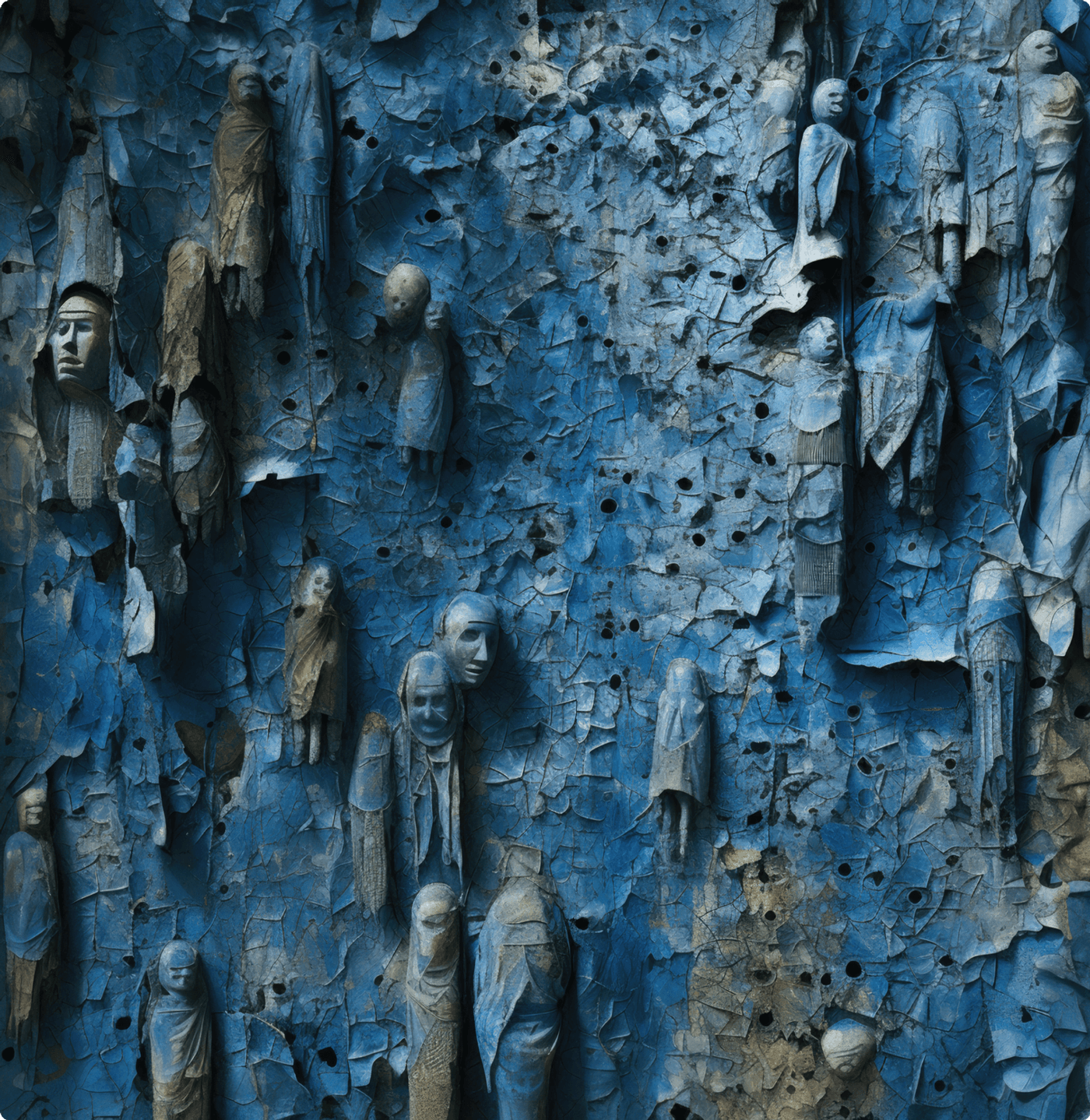 Murals in Blue, Bild 04, Midjourney Exploration, Dirk Habenschaden