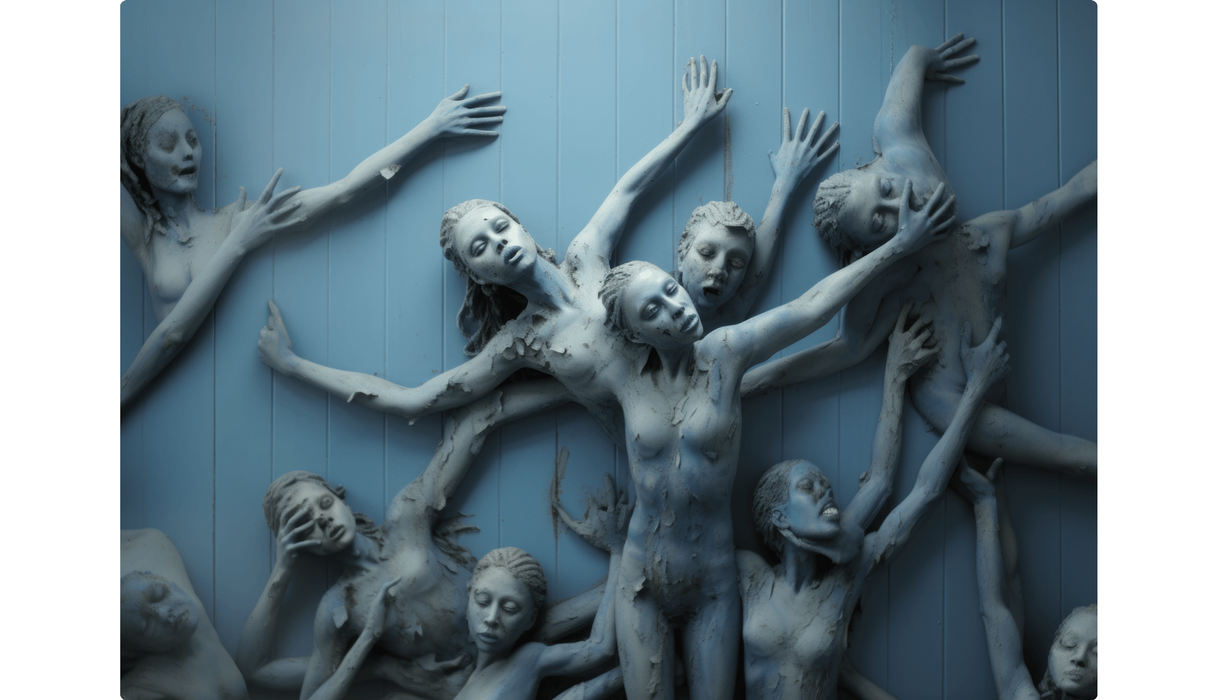 Murals in Blue, Bild 07, Midjourney Exploration, Dirk Habenschaden