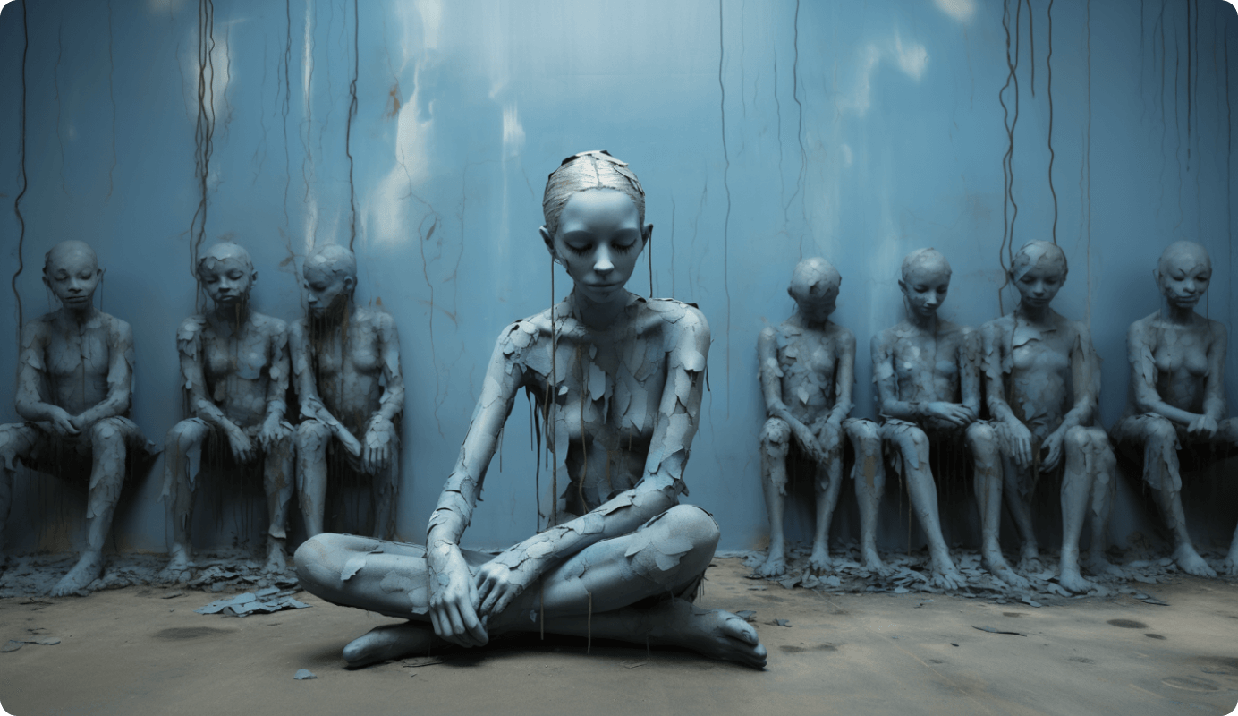 Murals in Blue, Bild 08, Midjourney Exploration, Dirk Habenschaden