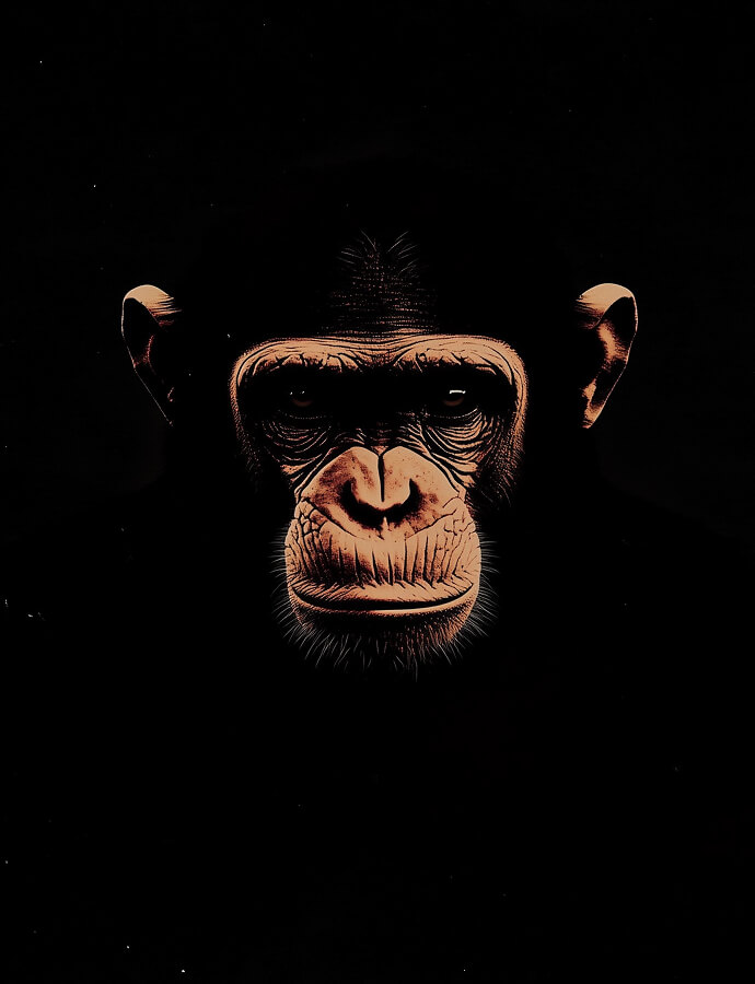 The code of apes, --sref 3067073667, Bild 19, midjourney explorations, Dirk Habenschaden