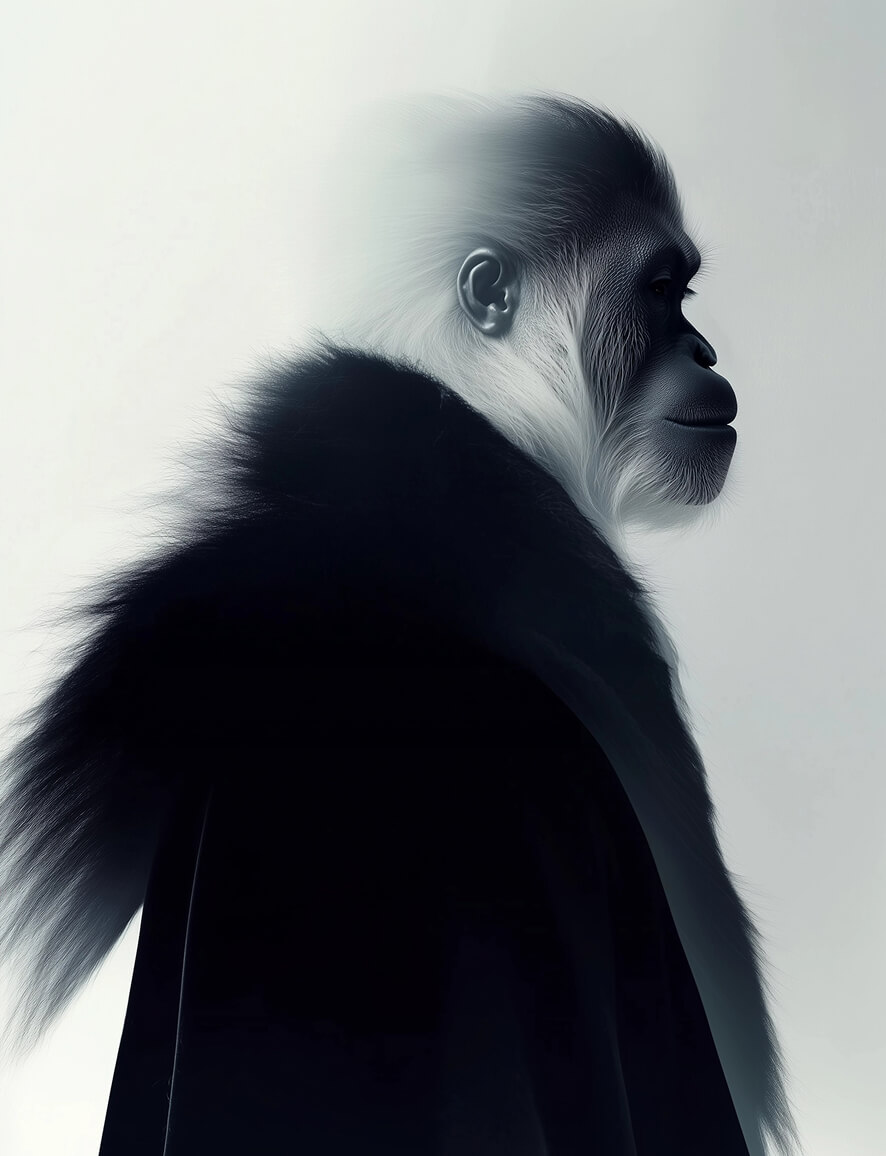 The code of apes, --sref 338574977, Bild 25, midjourney explorations, Dirk Habenschaden