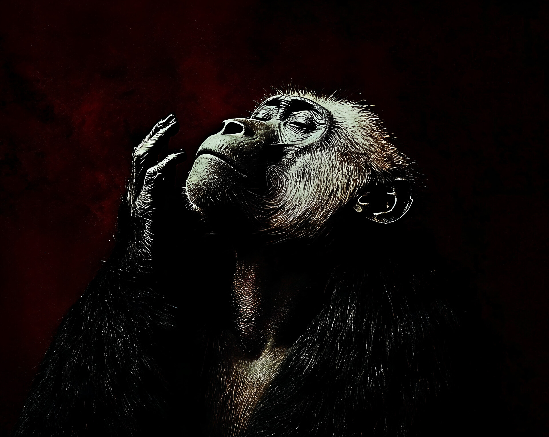 The code of apes, --sref 364429789, Bild 09, midjourney explorations, Dirk Habenschaden