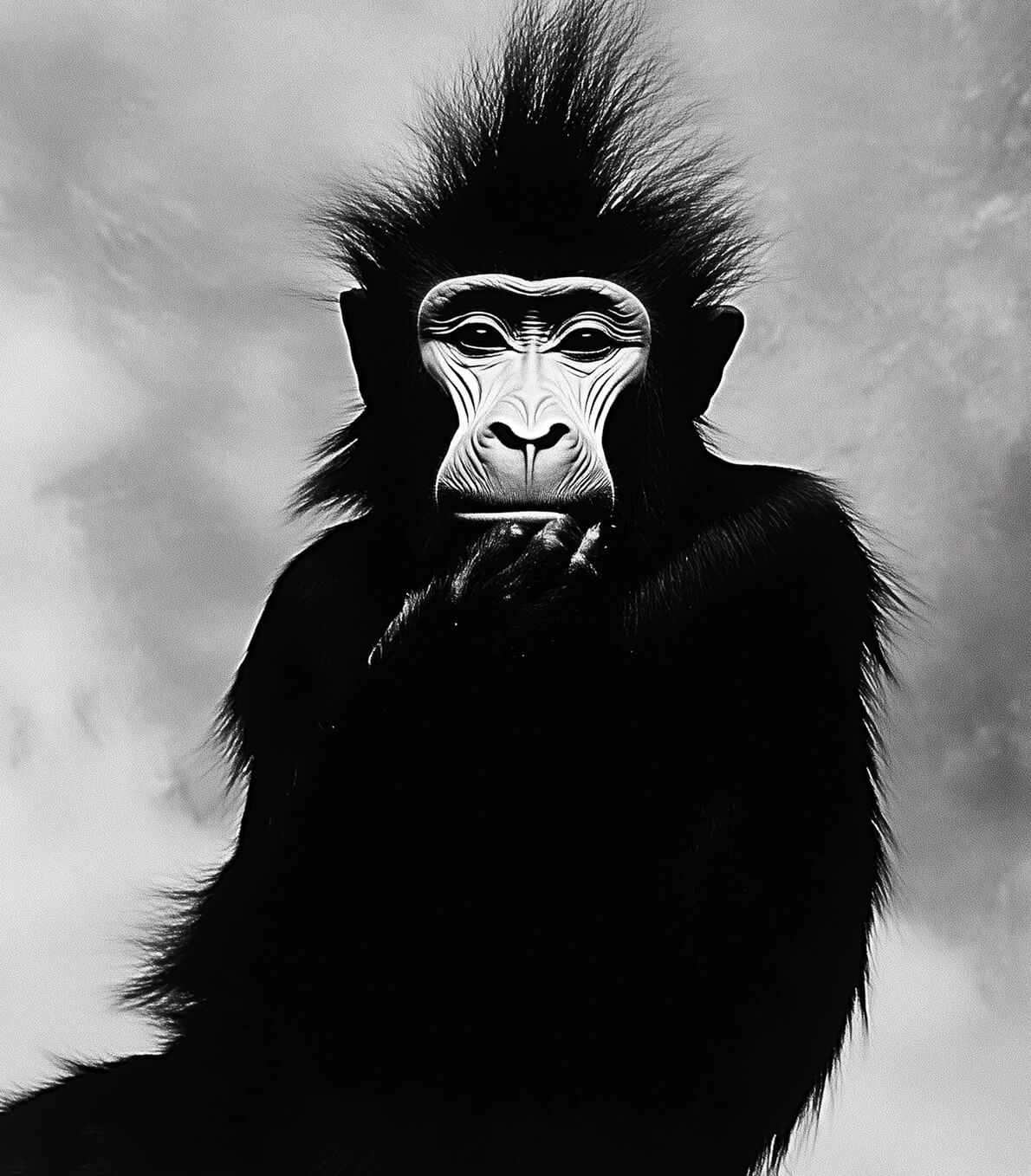 The code of apes, main motif, midjourney explorations, Dirk Habenschaden