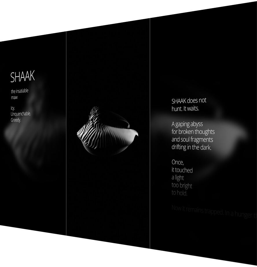 Triptych installation: three panel projections