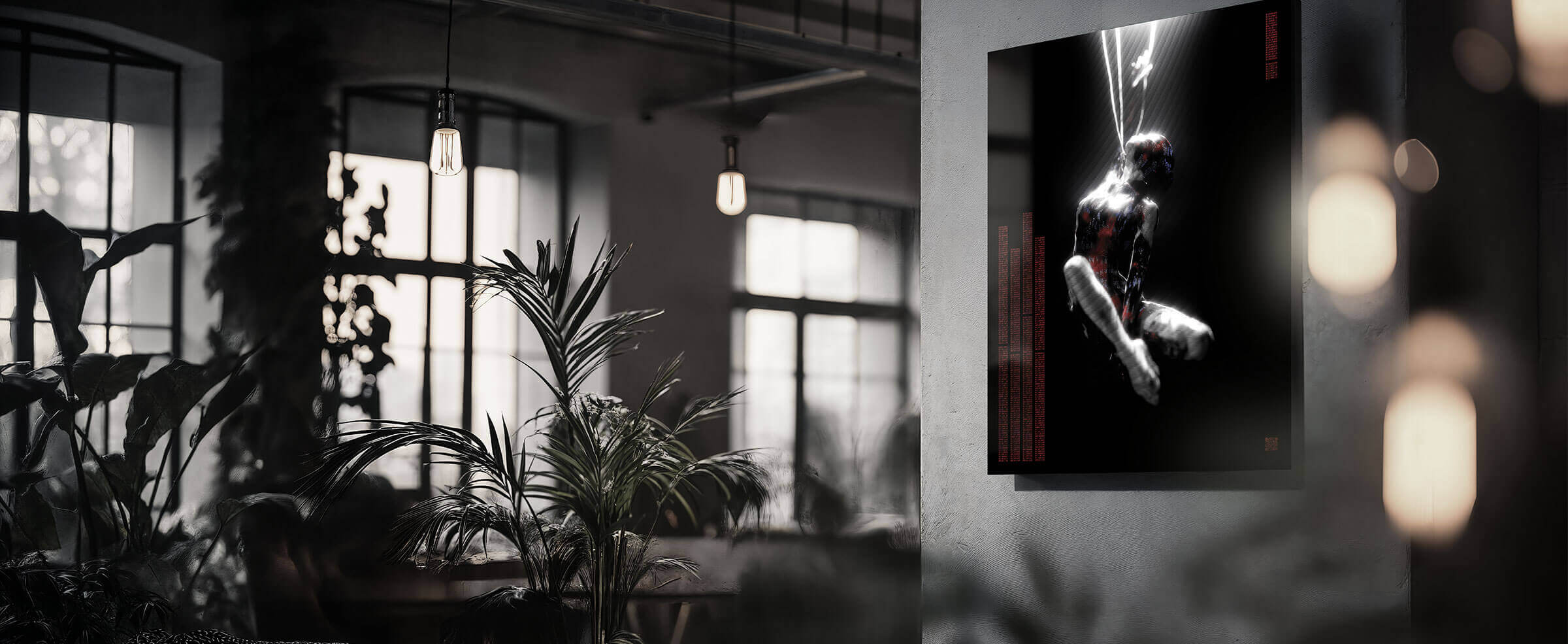 Dance with the Devil – longing, Ausstellungsansicht Fine Art Print, ChromaLuxe® HD-Metal-Print, Dirk Habenschaden